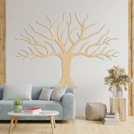 Wooden decoration wall painting of tree branches