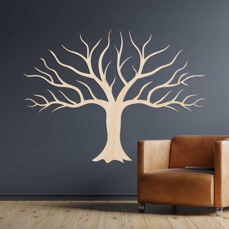 Wooden decoration wall painting of tree branches