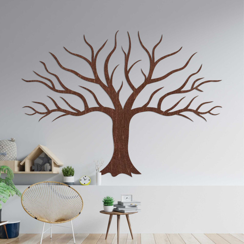 Wooden decoration wall painting of tree branches