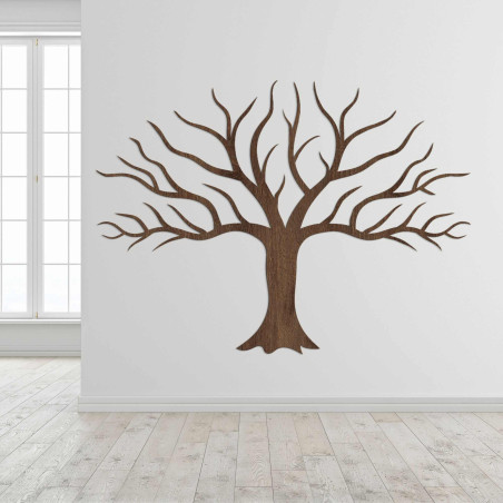 brown wooden picture on the wall with tree branches