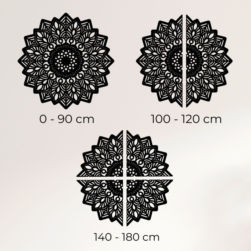 Luxurious wooden wall decoration with a sun mandala motif