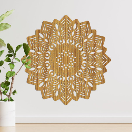 Wooden wall decoration mandala in the shape of the sun - IGNEUS Wooden wall decoration mandala in the shape of the sun - IGNEUS