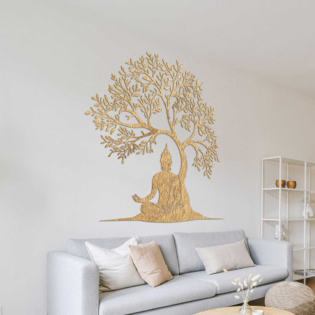 Wooden decoration Buddha and tree of life - MEARNE