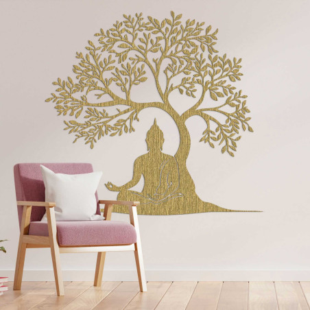 Wooden decoration Buddha and tree of life - MEARNE