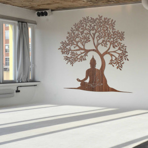 Wooden picture of the tree of life and Buddha - MOTERO 2