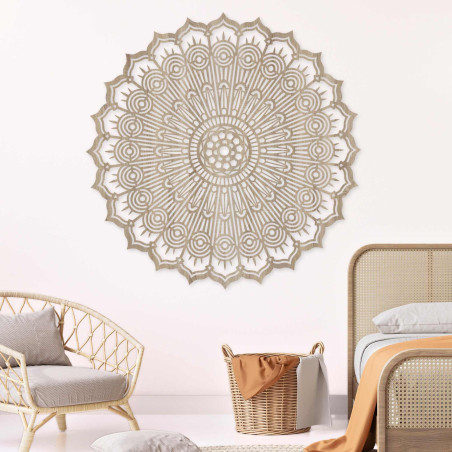 Wooden mandala on the wall
