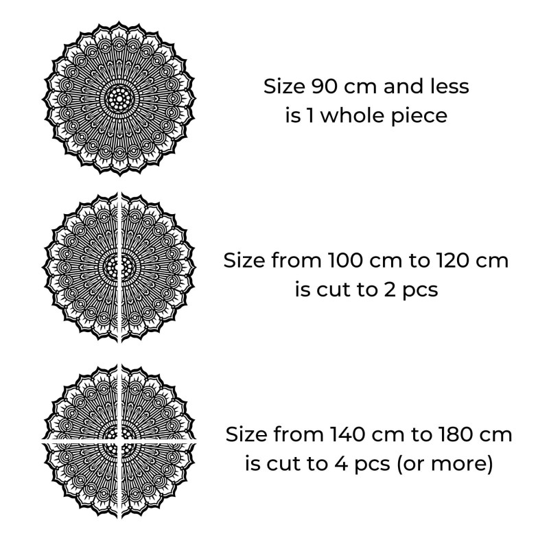 Wooden mandala wall decoration, image size