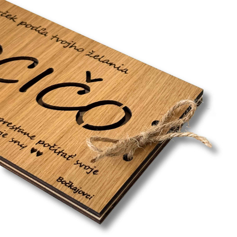 Wooden money envelope - ANY 20 x 10 cm