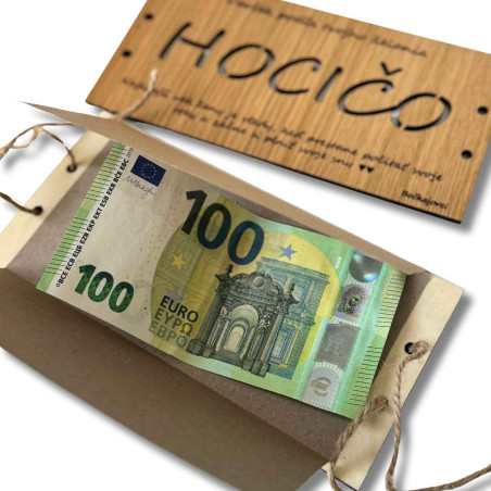 Wooden money envelope - ANY 20 x 10 cm