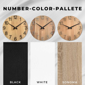 Elegant solid oak wall clock - UJKO