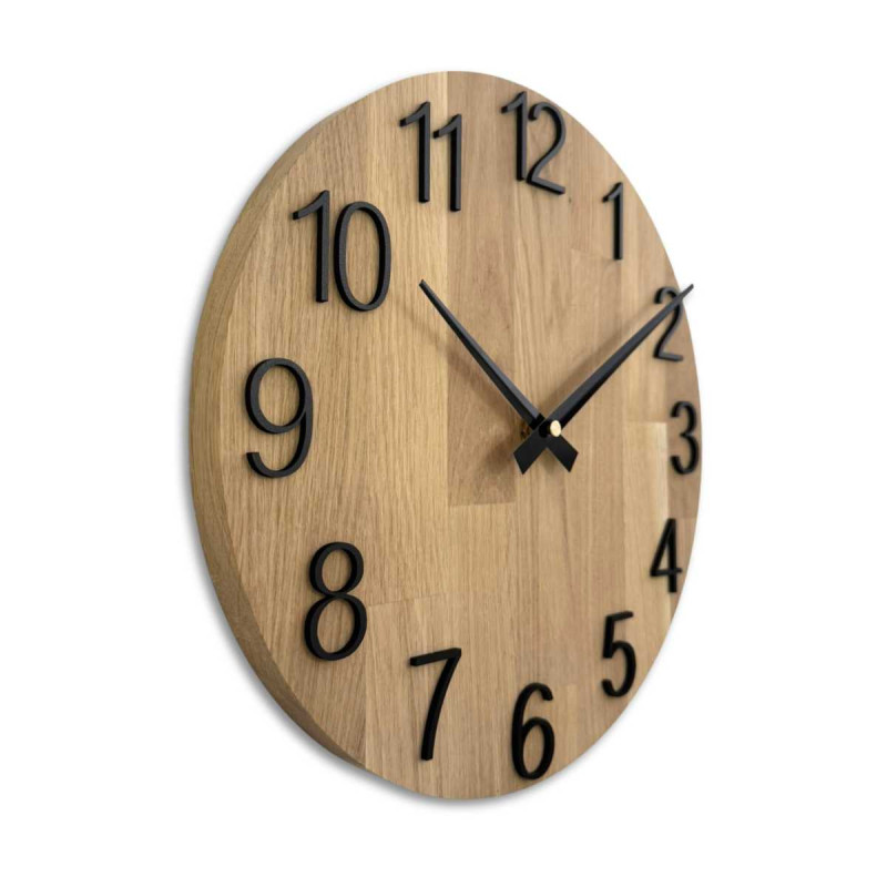 Elegant solid oak wall clock - UJKO