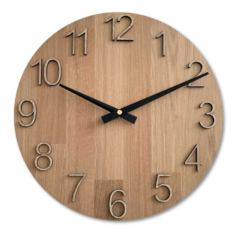 Elegant wall clock made of solid oak - UJKO
