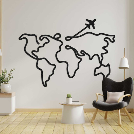 Wooden map on the wall