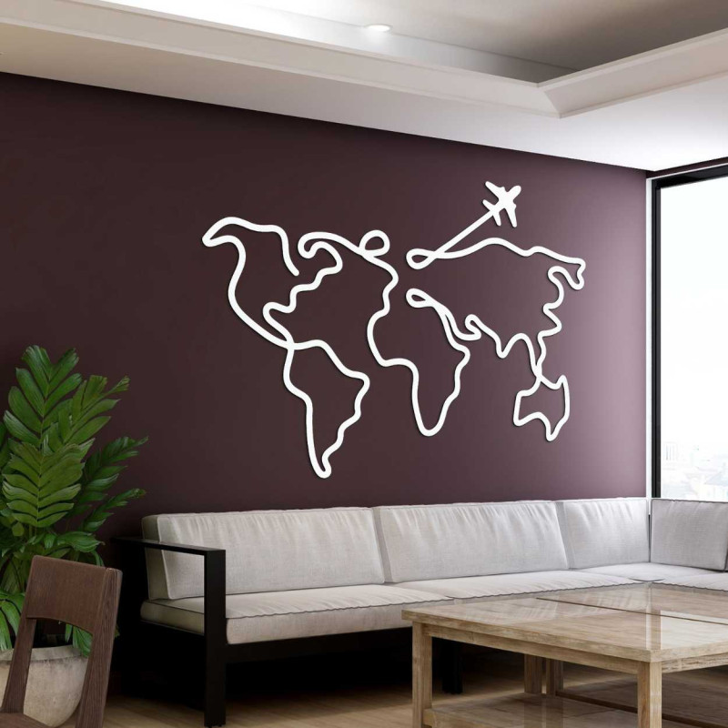 Wooden map on the wall