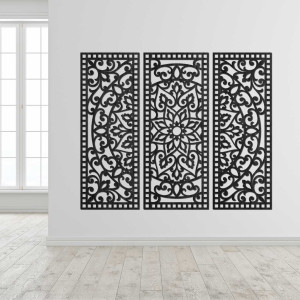 Wall decoration three-piece panel mandala - AURELIA