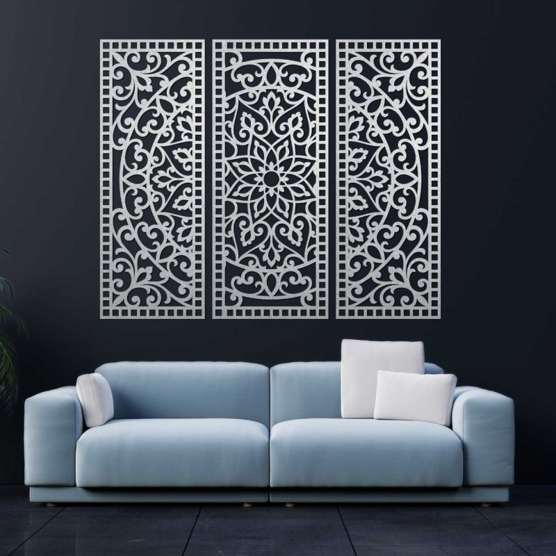 Wall decoration three-piece panel mandala - AURELIA