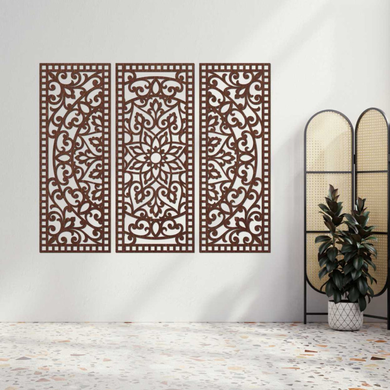 Wall decoration three-piece panel mandala - AURELIA