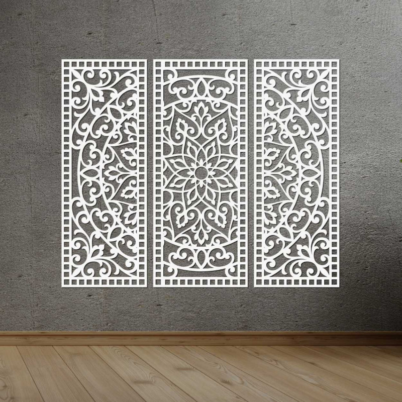 Wall decoration three-piece panel mandala - AURELIA