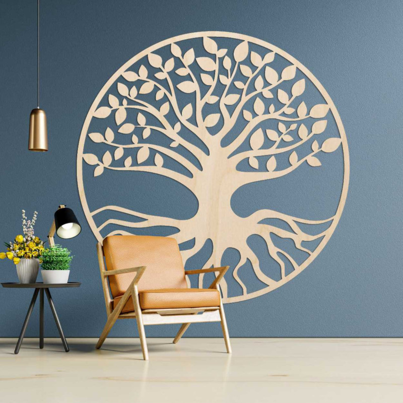 Wooden wall decoration for living room, office