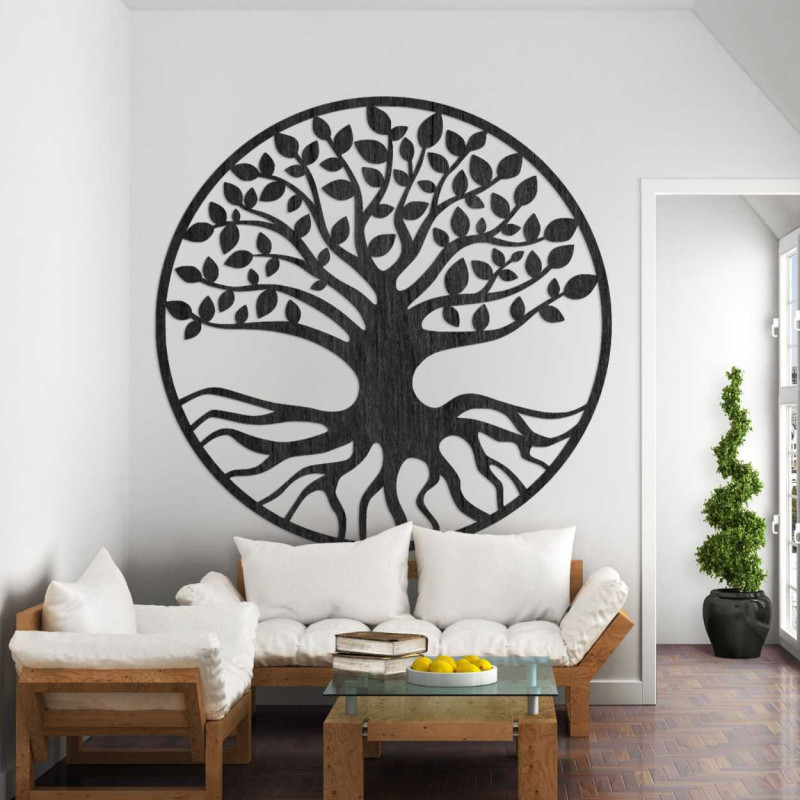 Wooden wall decoration for living room, office