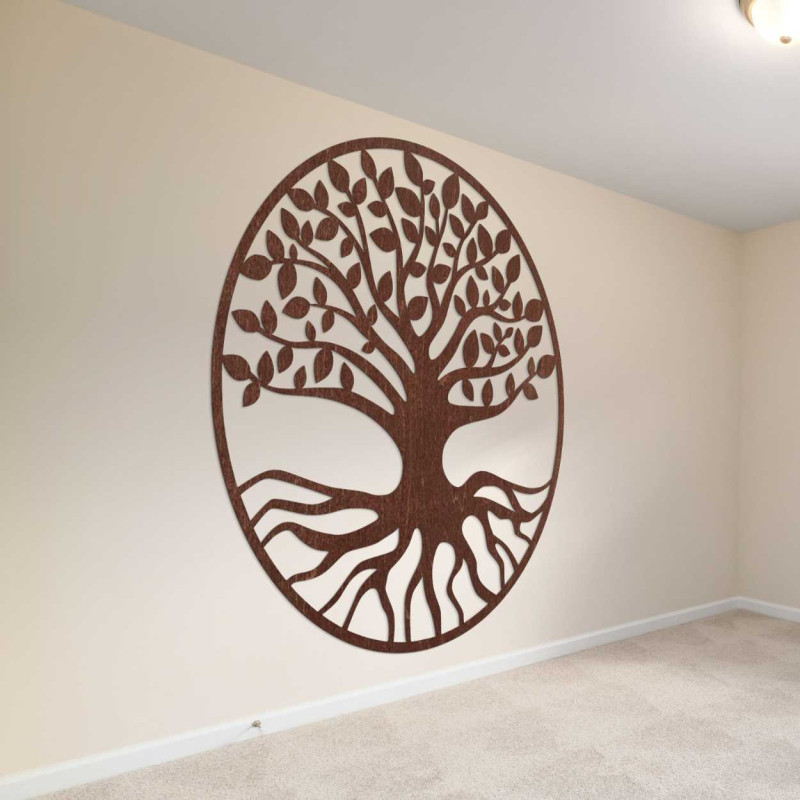 Wooden wall decoration for living room, office