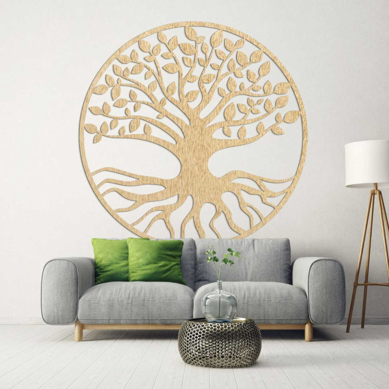 Wooden wall decoration for living room, office