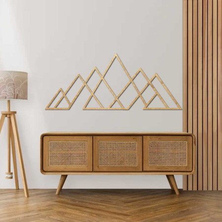 Geometric mountain painting - wooden wall decoration in a modern style for nature and minimalism lovers.