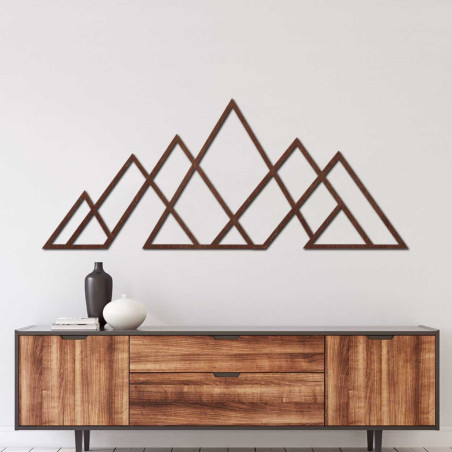 Geometric mountain painting - wooden wall decoration in a modern style for nature and minimalism lovers.