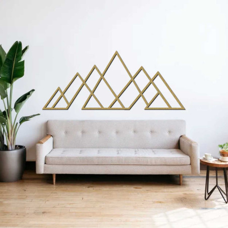 Geometric mountain painting - wooden wall decoration in a modern style for nature and minimalism lovers.