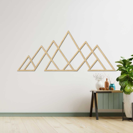 Geometric mountain painting - wooden wall decoration in a modern style for nature and minimalism lovers.