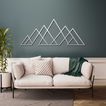 Geometric mountain painting - wooden wall decoration in a modern style for nature and minimalism lovers.