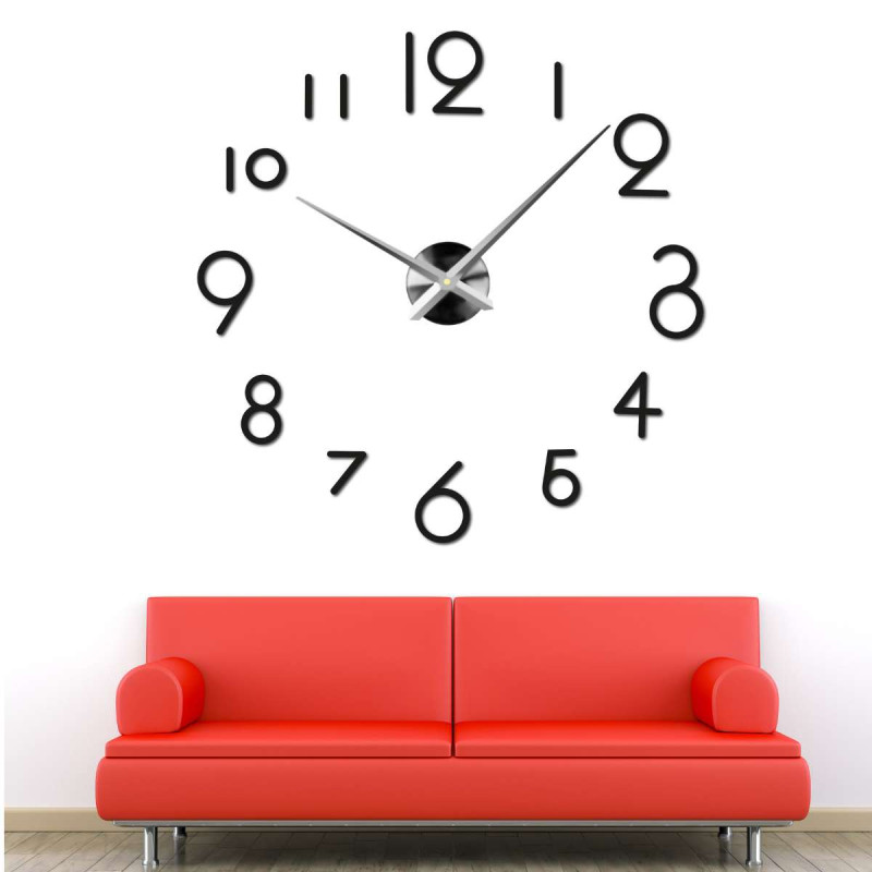 Black Wall Clock for Living Room