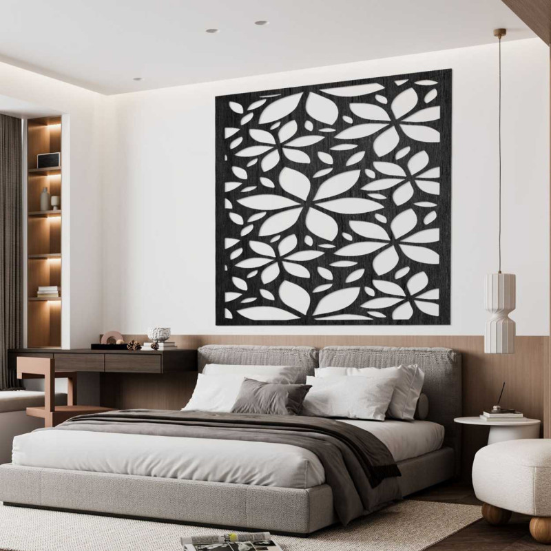 Wooden wall decoration flowers square- SAJFO