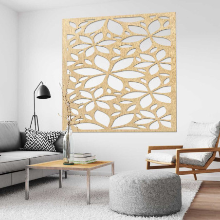 Wooden wall decoration flowers square- SAJFO