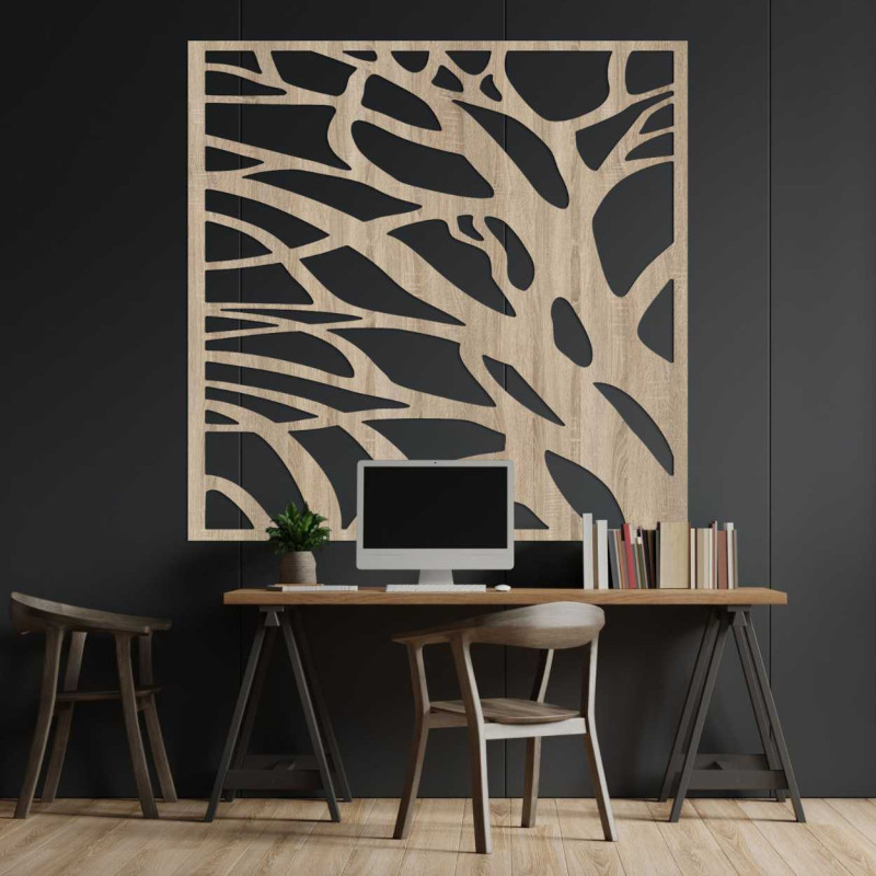 Wooden wall painting of the branches of life -...