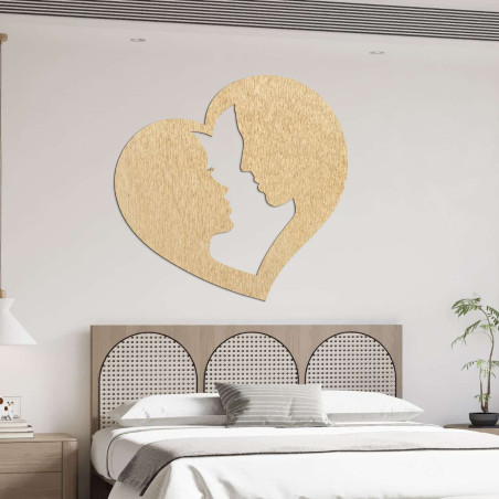 wooden picture on the wall