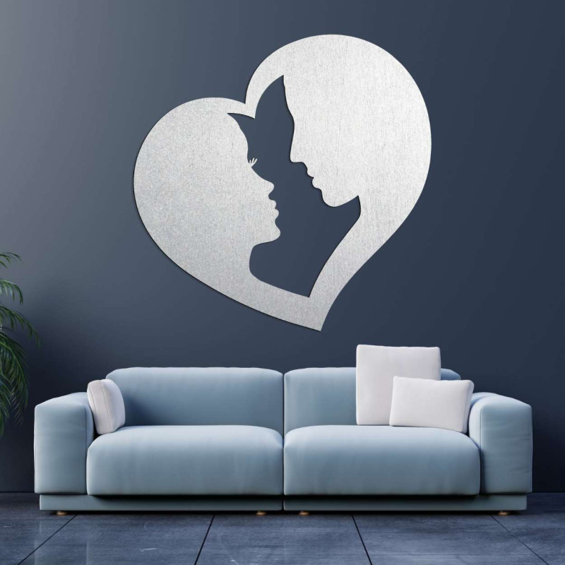 wall painting couple in love in the heart
