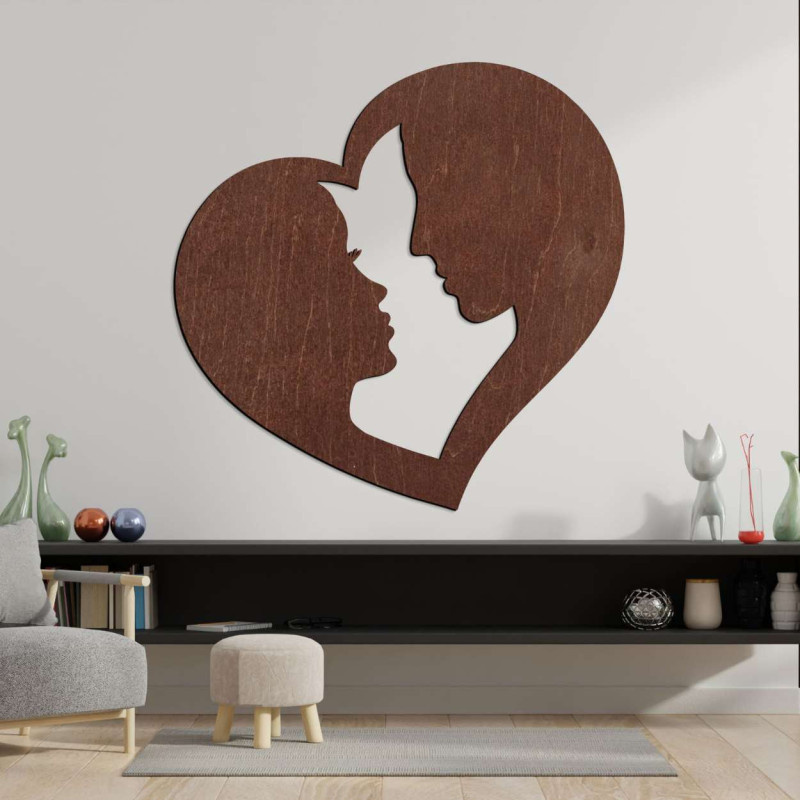 wall painting couple in love in the heart