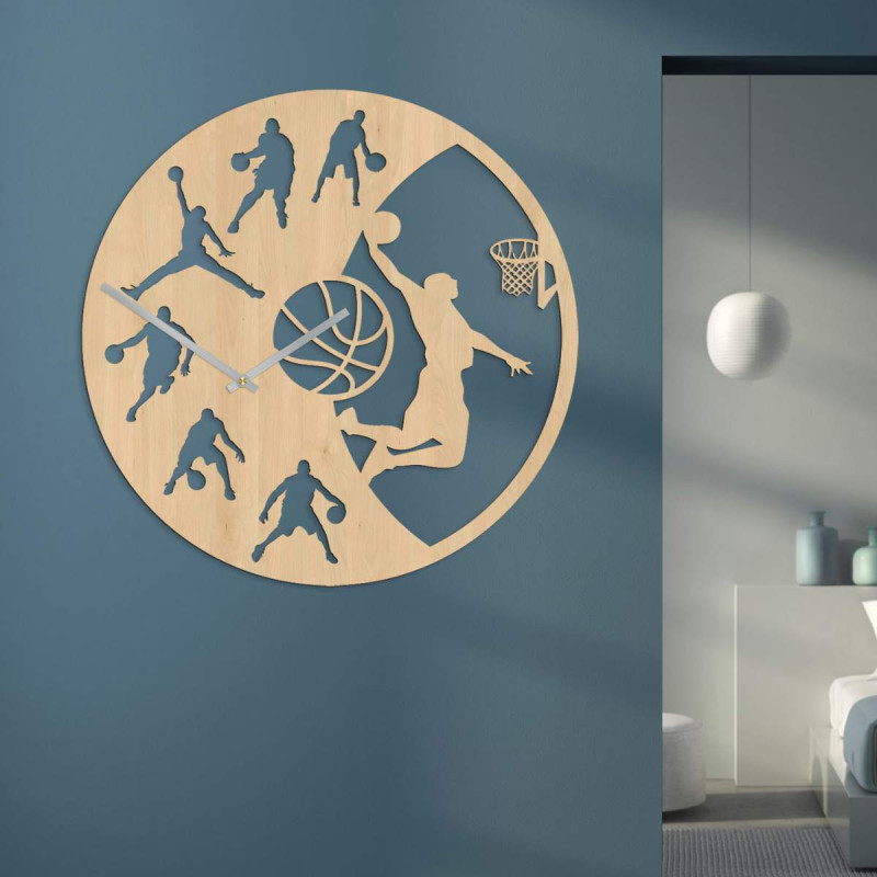 Wall clock - Basketball player slam dunking