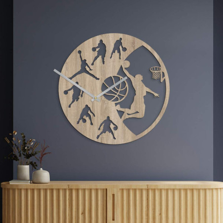 stylish wall clock basketball player