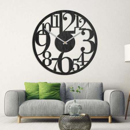 black wall clock with large numbers black wall clock with large numbers
