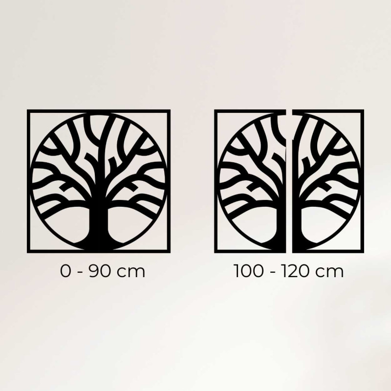 Wall decoration with a tree of life with harmonious lines.