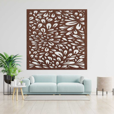 Natural wooden cutout with an artistic floral pattern. Natural wooden cutout with an artistic floral pattern.