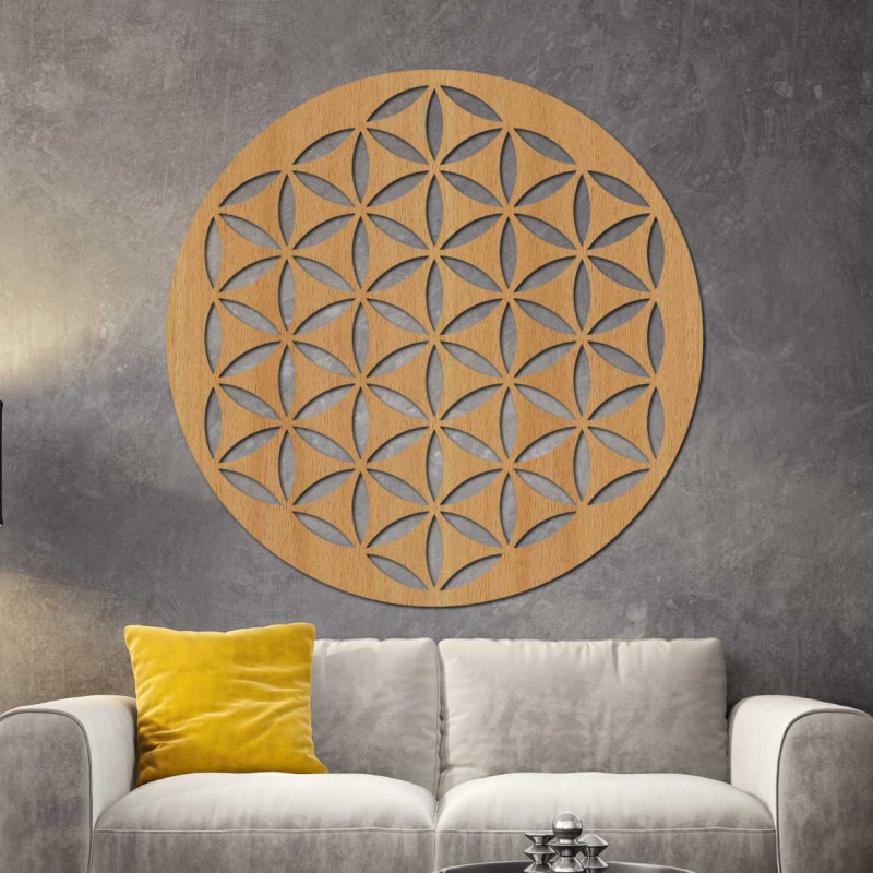 Wooden wall decoration flower of life - TARNESHE