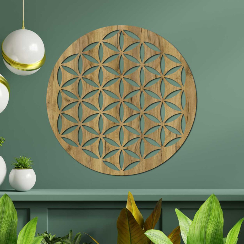 Wooden wall decoration flower of life - TARNESHE