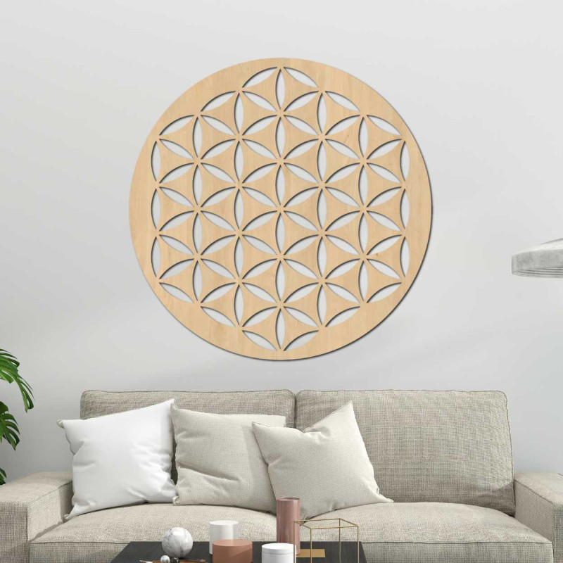 Wooden wall decoration flower of life - TARNESHE