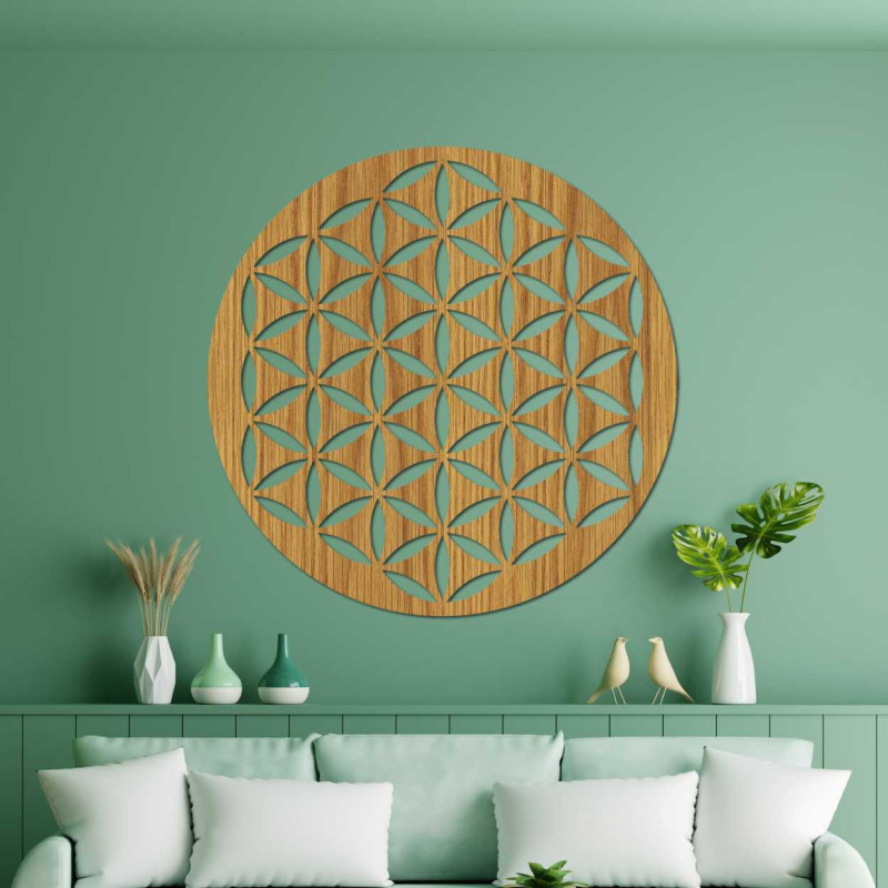 Wooden wall decoration flower of life - TARNESHE