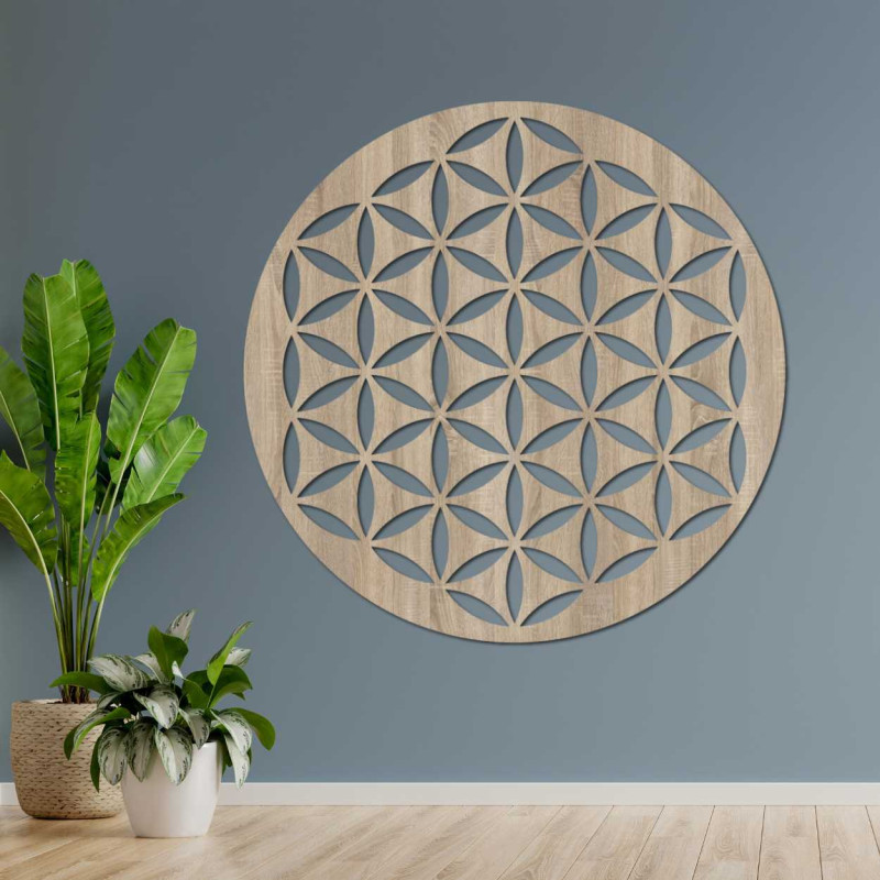 Wooden wall decoration flower of life - TARNESHE