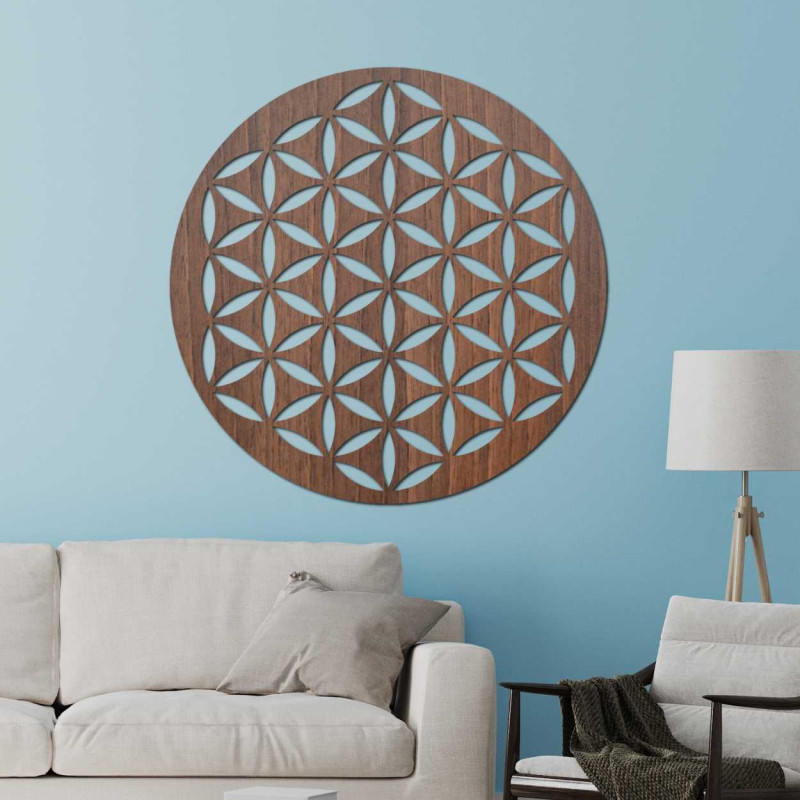 Wooden wall decoration flower of life - TARNESHE