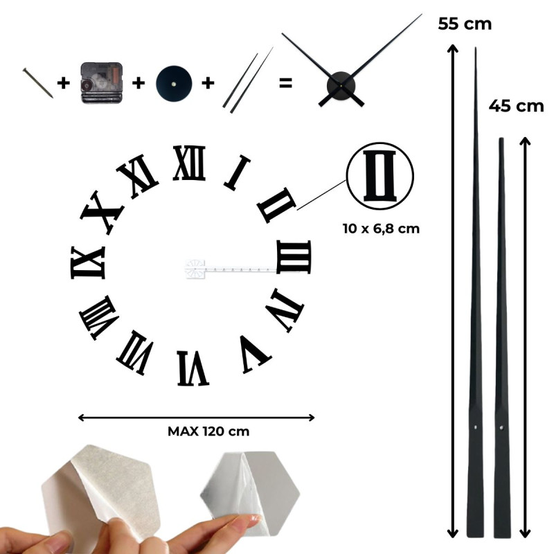 Stick-on Roman clock - HUGO